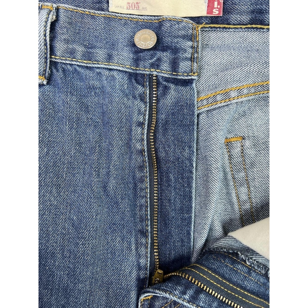 Levis 505 Jeans Mens 36x34 Blue Regular Straight Cotton Denim Pants Medium Wash - Picture 5 of 16
